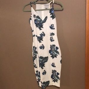 NWOT Beautiful white and blue floral dress!